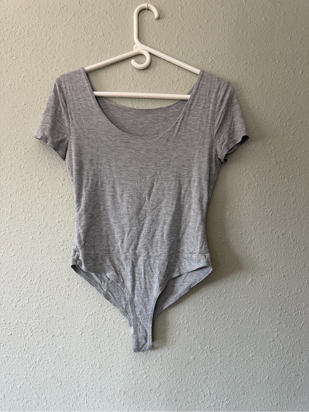 Final Touch Grey Scoop Neck Short Sleeve Bodysuit